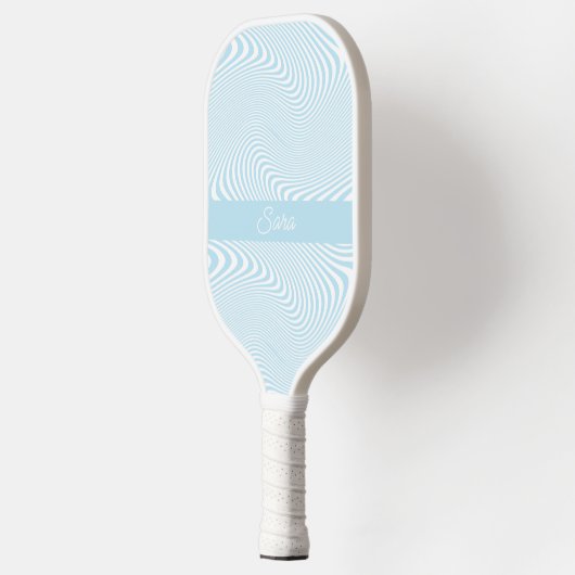 Personalized Name Blue Wave Modern Minimal Design Pickleball Schläger (Links)