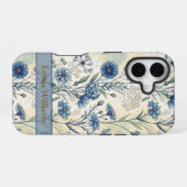 Personalized Name Blue Wildflowers iPhone 16 Hülle (Rückseite (Horizontal))