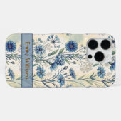 Personalized Name Blue Wildflowers iPhone Hülle (Rückseite (Horizontal))