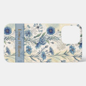 Personalized Name Blue Wildflowers iPhone Hülle (Rückseite (Horizontal))