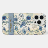 Personalized Name Blue Wildflowers iPhone Hülle (Rückseite (Horizontal))