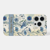 Personalized Name Blue Wildflowers iPhone Hülle (Rückseite (Horizontal))