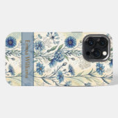 Personalized Name Blue Wildflowers iPhone Hülle (Rückseite (Horizontal))