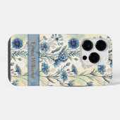 Personalized Name Blue Wildflowers iPhone Hülle (Rückseite (Horizontal))