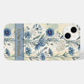 Personalized Name Blue Wildflowers iPhone Hülle (Rückseite (Horizontal))