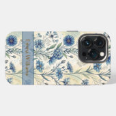 Personalized Name Blue Wildflowers iPhone Hülle (Rückseite (Horizontal))