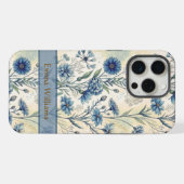 Personalized Name Blue Wildflowers iPhone Hülle (Rückseite (Horizontal))