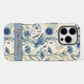 Personalized Name Blue Wildflowers iPhone Hülle (Rückseite (Horizontal))