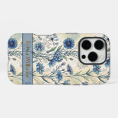 Personalized Name Blue Wildflowers iPhone Hülle (Rückseite (Horizontal))