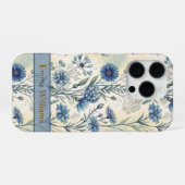 Personalized Name Blue Wildflowers iPhone Hülle (Rückseite (Horizontal))