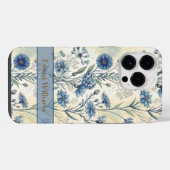 Personalized Name Blue Wildflowers iPhone Hülle (Rückseite (Horizontal))