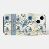 Personalized Name Blue Wildflowers iPhone Hülle (Rückseite (Horizontal))