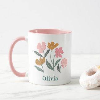 Personalized Name Botanical Illustrated Bridesmaid Tasse