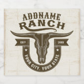 Personalized NAME Bull Steer Skull Western Ranch Bierflaschenetikett (Einzelnes Label)