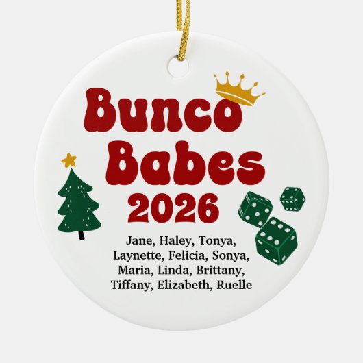 Personalized Name Bunco Babes Ornament (Vorne)