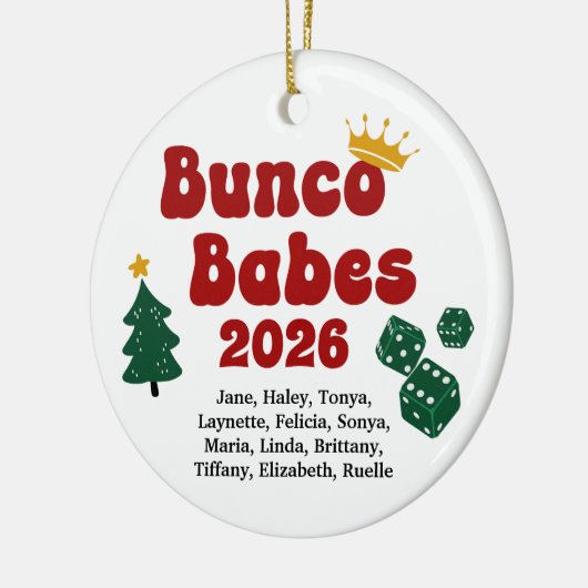Personalized Name Bunco Babes Ornament (Links)