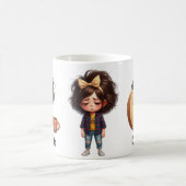 Personalized Name & C Sleepy Morning Plaid Charact Kaffeetasse (Mittel)