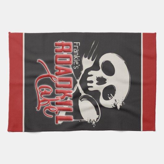 Personalized NAME Cheeky Roadkill Cafe Diner Geschirrtuch (Horizontal)