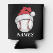 Personalized Name Christmas Baseball Santa Hat Dosenkühler (Vorderseite)