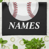 Personalized Name Christmas Baseball Santa Hat Geschirrtuch (Gefaltet)