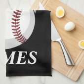 Personalized Name Christmas Baseball Santa Hat Geschirrtuch (Viertel Falte)