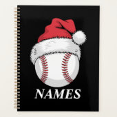 Personalized Name Christmas Baseball Santa Hat Planer (Vorderseite)