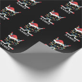 Personalized Name Christmas Hockey Xmas Santa Hat Geschenkpapier (Ecke)