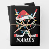 Personalized Name Christmas Hockey Xmas Santa Hat Geschenkpapier Set (Beispiel)
