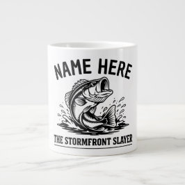 Personalized Name Classic Bass Fishing Storm Jumbo-Tasse