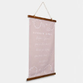 Personalized Name Cloud Jeremiah 1:5 Nursery pink Wandteppich Mit Holzrahmen (Gewinkelt)