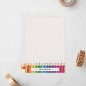 Personalized Name Colorful Pencils Teacher's Mitteilungskarte (Vorderseite/Rückseite Beispiel)