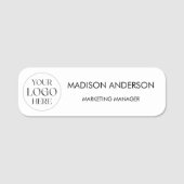 Personalized Name Company Business Logo Minimalist Namensschild (Vorderseite)