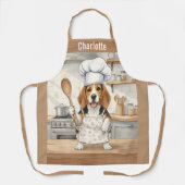 Personalized Name Cooking Beagle Dog Chef Schürze (Vorderseite)