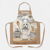Personalized Name Cooking Poodle Dog Chef Schürze (Vorderseite)