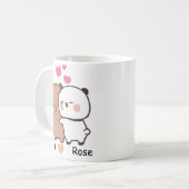Personalized Name Cute Bear Couple Mug Kaffeetasse (Vorderseite Links)