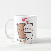 Personalized Name Cute Bear Couple Mug Kaffeetasse (Links)