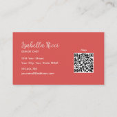 Personalized Name Cute Hand Drawn Food QR Code Visitenkarte (Rückseite)