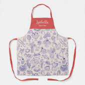 Personalized Name Cute Hand Drawn Food Schürze (Vorderseite)