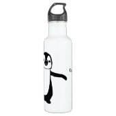 Personalized Name Cute Peeking Penguin Edelstahlflasche (Vorderseite)