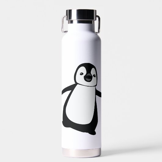Personalized Name Cute Peeking Penguin Trinkflasche (Vorne)