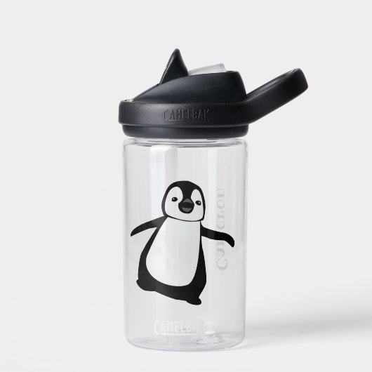 Personalized Name Cute Peeking Penguin Trinkflasche (Links)