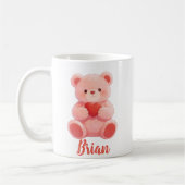 Personalized Name Cute Teddy Bear Kaffeetasse (Links)