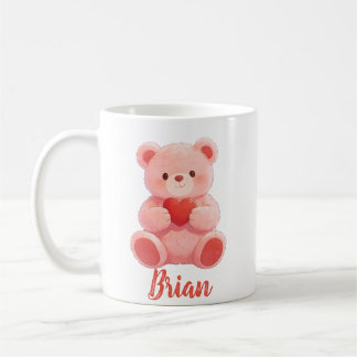 Personalized Name Cute Teddy Bear Kaffeetasse