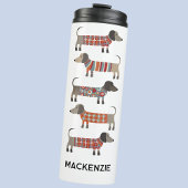 Personalized Name Dachshund Wiener Sausage Dog Thermosbecher