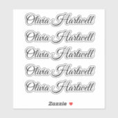 Personalized Name Decal – Repeated 5 Times Aufkleber (Blatt)