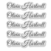 Personalized Name Decal – Repeated 5 Times Aufkleber (Vorderseite)