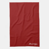 Personalized Name Deep Christmas Red Geschirrtuch (Vertikal)