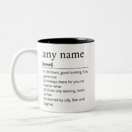 Personalized Name Definition Zweifarbige Tasse