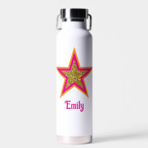 Personalized name elegant gold &pink star