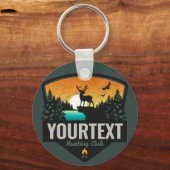 Personalized NAME Elk Hunting Wilderness Sunset Schlüsselanhänger (Vorderseite)